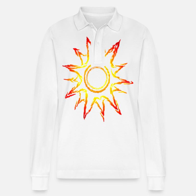 Sonne Sonnenschein Sonnenstrahlen - Stanley/Stella Unisex Bio-Langarm-Poloshirt Prepster - Weiß