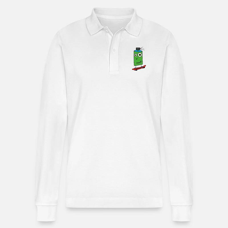 Boardsprayer - Stanley/Stella Unisex Bio-Langarm-Poloshirt Prepster - Weiß
