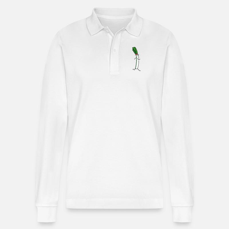 Laufbursche Lauch - Stanley/Stella Unisex Bio-Langarm-Poloshirt Prepster - Weiß