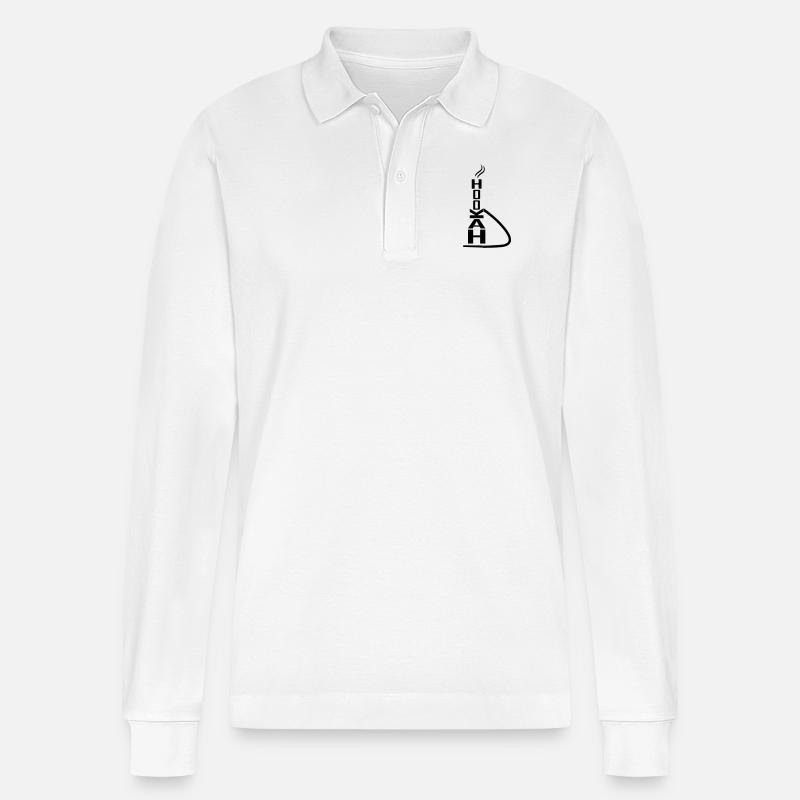 Hookah Fan - Stanley/Stella Unisex Bio-Langarm-Poloshirt Prepster - Weiß