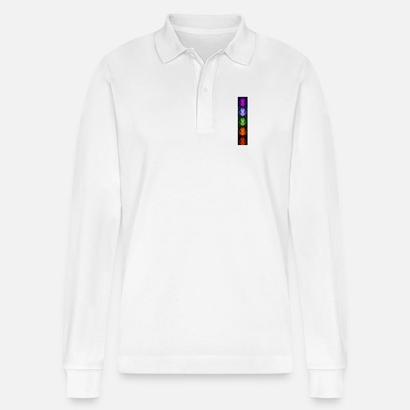Nightflower Monkeyface - Stanley/Stella Unisex Bio-Langarm-Poloshirt Prepster - Weiß