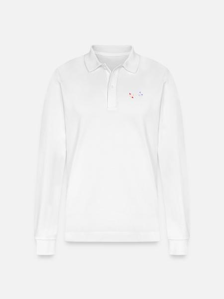 Queerdo - Stanley/Stella Organic Unisex Long-Sleeved Polo Shirt Prepster - white
