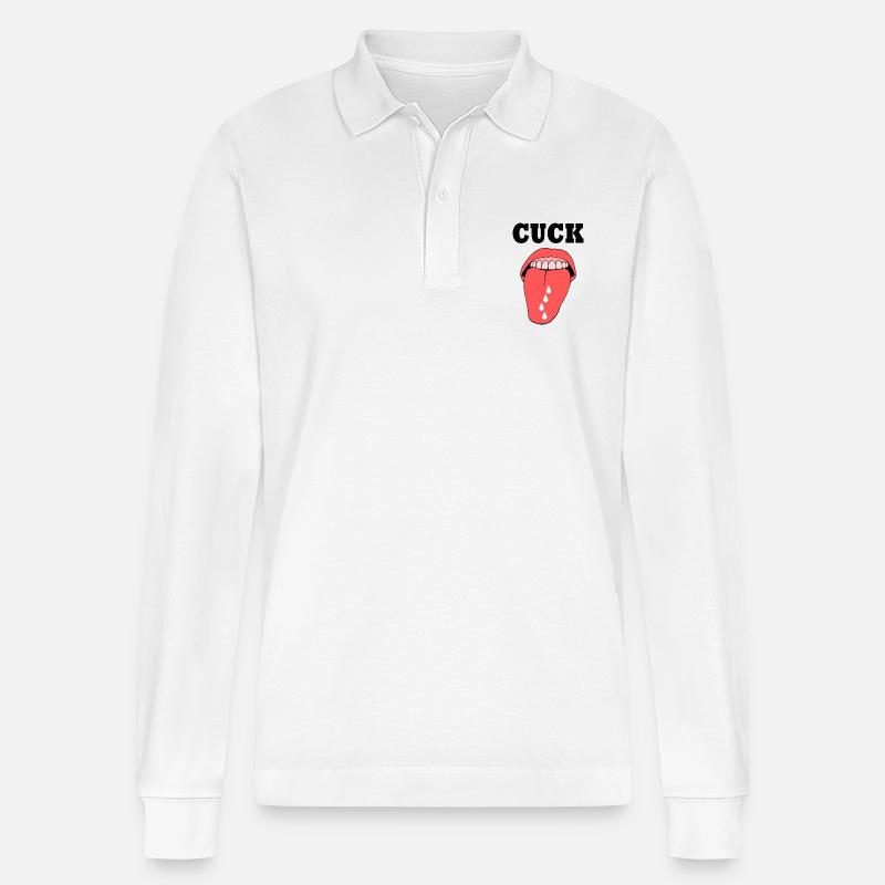 cuckold cuck - Stanley/Stella Unisex Bio-Langarm-Poloshirt Prepster - Weiß
