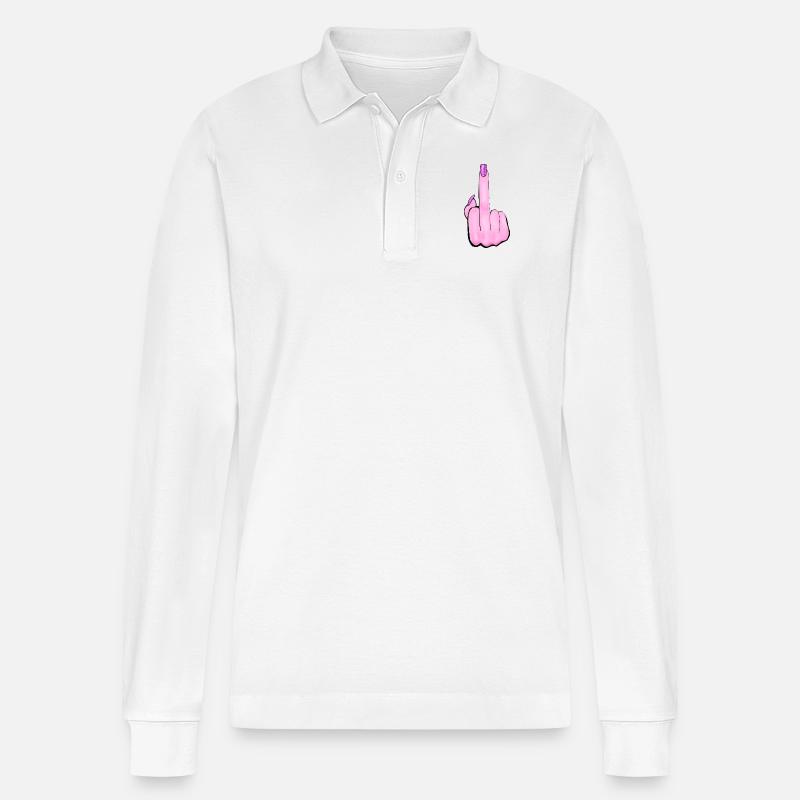 fickt euch - Stanley/Stella Unisex Bio-Langarm-Poloshirt Prepster - Weiß