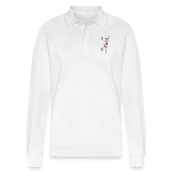 Tanzen verzaubert die Welt- Die Hüter von Orbis - Stanley/Stella Unisex Bio-Langarm-Poloshirt Prepster - Weiß - Vorne - Anna (173cm) & Nico (186cm)