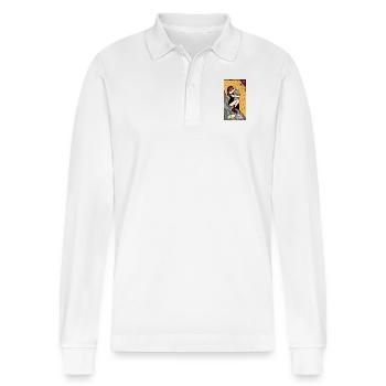 The Lovers - Stanley/Stella Organic Unisex Long-Sleeved Polo Shirt Prepster - white - Front - Anna (173cm) & Nico (186cm)