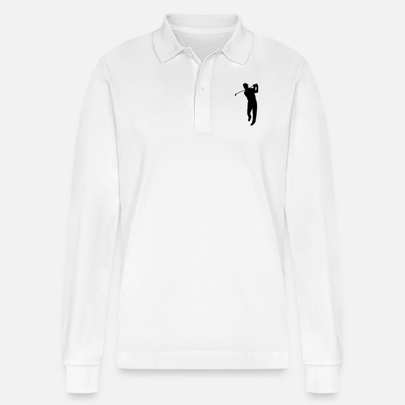 golfer - Stanley/Stella Unisex Bio-Langarm-Poloshirt Prepster - Weiß