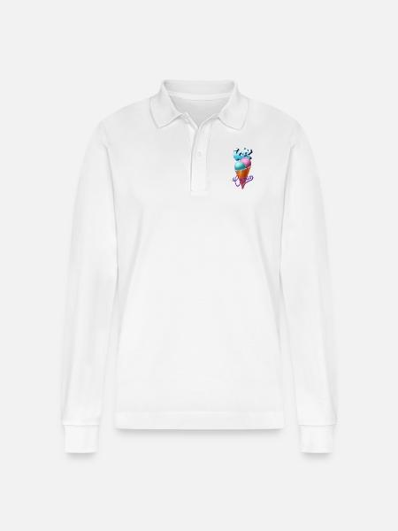 Eis - Stanley/Stella Unisex Bio-Langarm-Poloshirt Prepster - Weiß