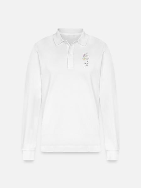 I'm just a girl - Stanley/Stella Organic Unisex Long-Sleeved Polo Shirt Prepster - white