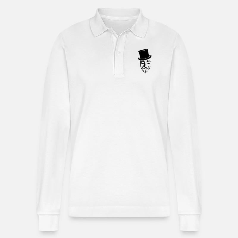 Anonymous Zylinder - Stanley/Stella Unisex Bio-Langarm-Poloshirt Prepster - Weiß