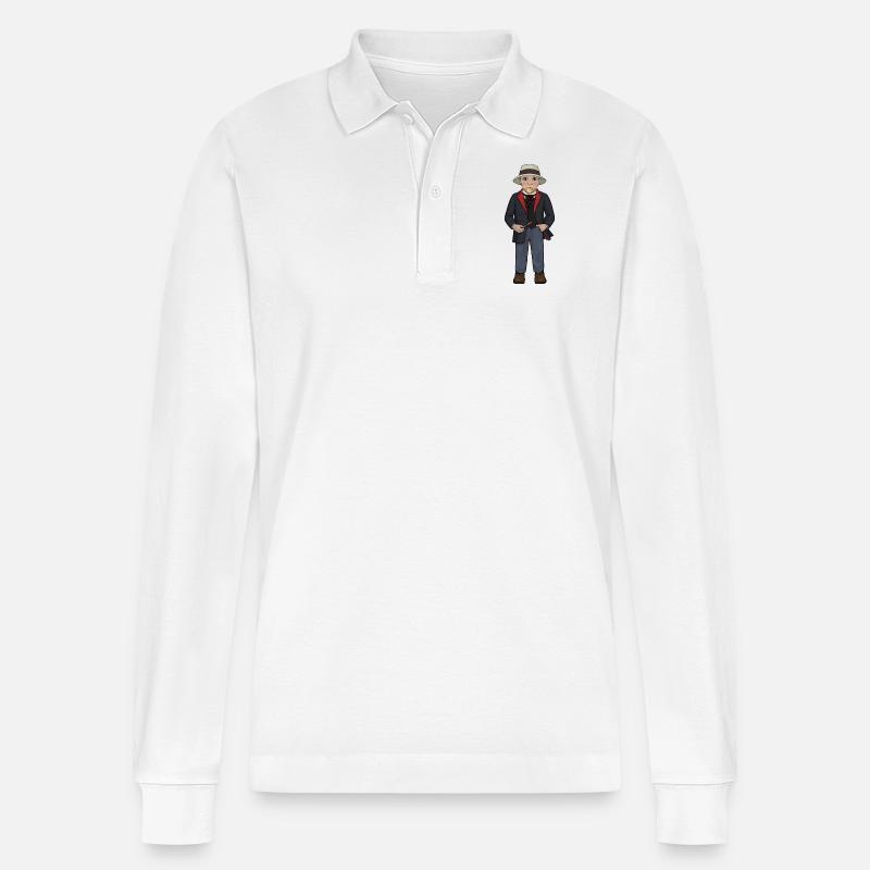 Carl Larsson - Stanley/Stella Unisex Bio-Langarm-Poloshirt Prepster - Weiß