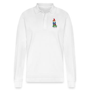 Wütender Zwerg - Stanley/Stella Unisex Bio-Langarm-Poloshirt Prepster - Weiß - Vorne - Anna (173cm) & Nico (186cm)