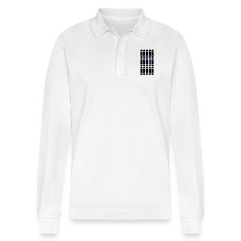 One Board in Blue - Stanley/Stella Organic Unisex Long-Sleeved Polo Shirt Prepster - white - Front - Anna (173cm) & Nico (186cm)
