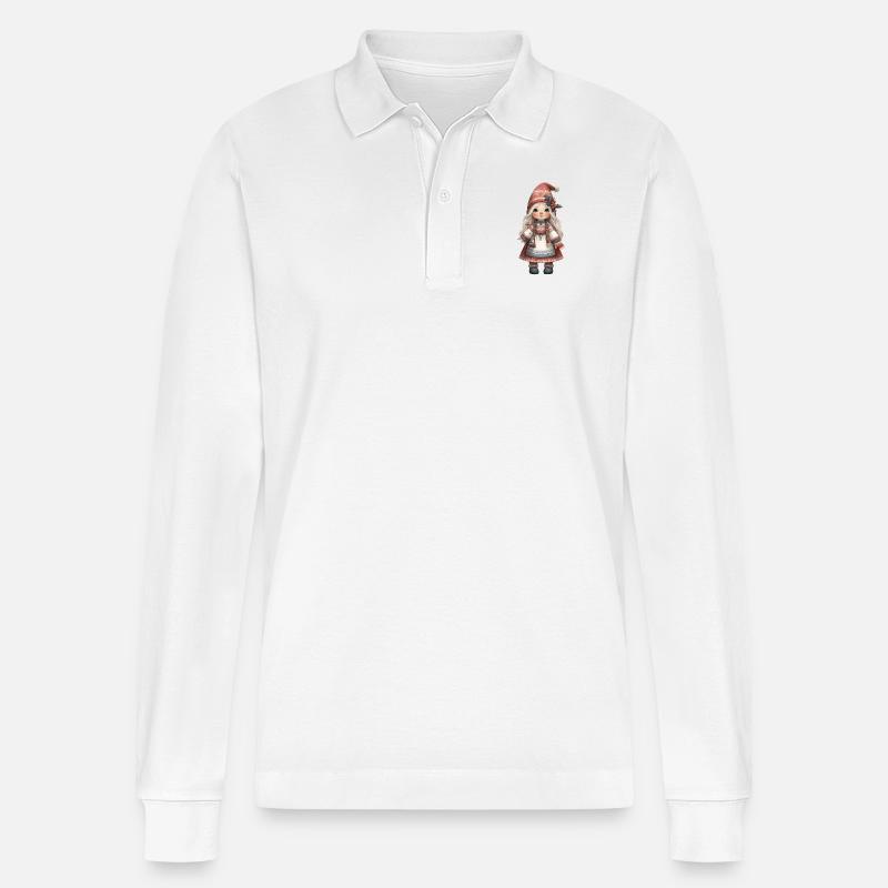 Weihnachtswichtel 4 - Stanley/Stella Unisex Bio-Langarm-Poloshirt Prepster - Weiß