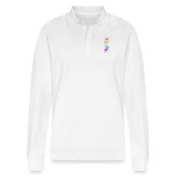 Gay Colour Splash - Stanley/Stella Unisex Bio-Langarm-Poloshirt Prepster - Weiß - Vorne - Anna (173cm) & Nico (186cm)