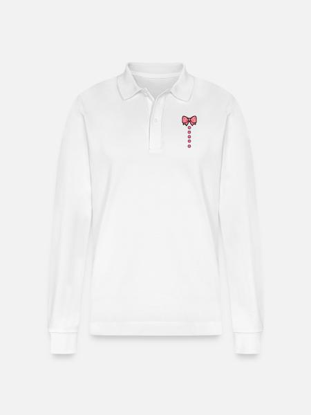 schleifchen - Stanley/Stella Unisex Bio-Langarm-Poloshirt Prepster - Weiß