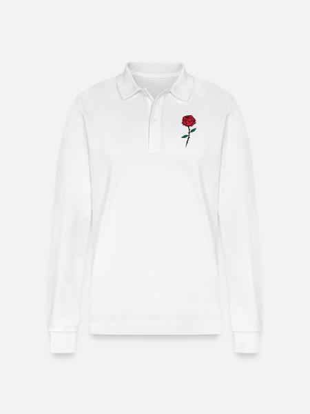 rose dornen - Stanley/Stella Unisex Bio-Langarm-Poloshirt Prepster - Weiß