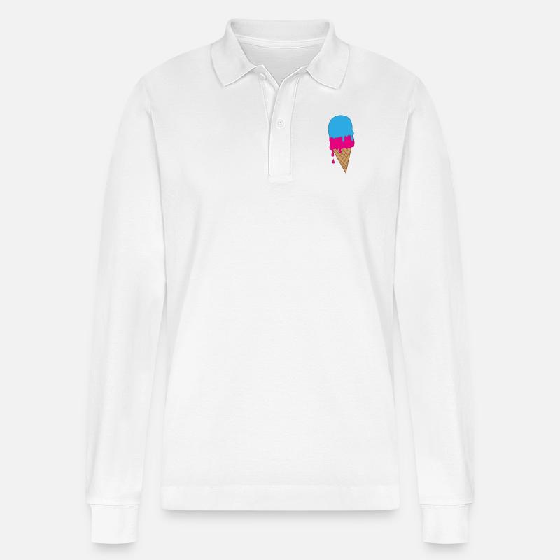 ice creme - Stanley/Stella Unisex Bio-Langarm-Poloshirt Prepster - Weiß