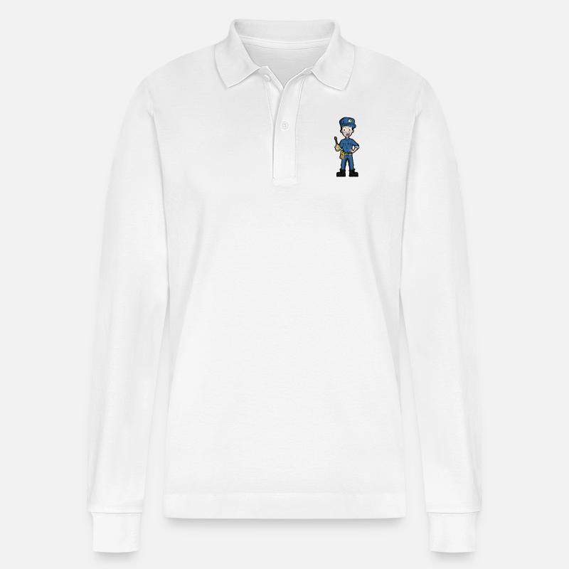 Elektriker - Stanley/Stella Unisex Bio-Langarm-Poloshirt Prepster - Weiß