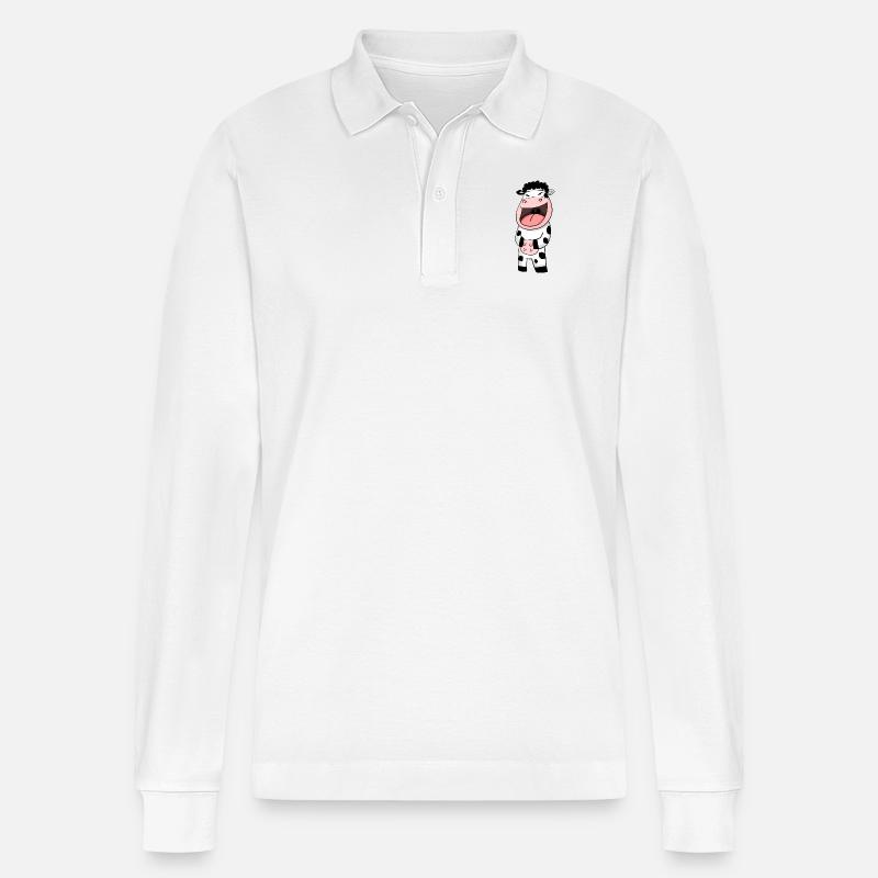 Kuh lacht - Stanley/Stella Unisex Bio-Langarm-Poloshirt Prepster - Weiß