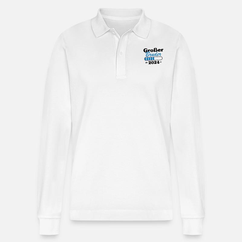 Großer Bruder Loading 2024 - Stanley/Stella Unisex Bio-Langarm-Poloshirt Prepster - Weiß