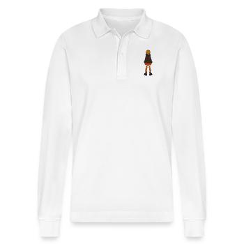 Mädchen - Stanley/Stella Unisex Bio-Langarm-Poloshirt Prepster - Weiß - Vorne - Anna (173cm) & Nico (186cm)