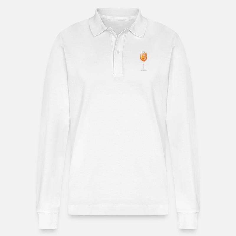 Spritz Getränk Perugia - Stanley/Stella Unisex Bio-Langarm-Poloshirt Prepster - Weiß