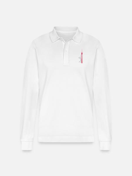 Berlin Fernsehturm - Stanley/Stella Unisex Bio-Langarm-Poloshirt Prepster - Weiß