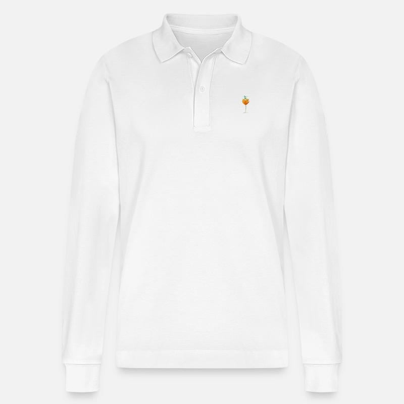 Minialistischer Spritz - Stanley/Stella Unisex Bio-Langarm-Poloshirt Prepster - Weiß