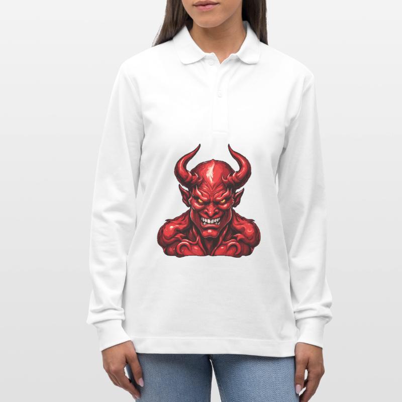 Devil / Hell / Horror / Devilish / Evil Stanley/Stella Organic Unisex Long-Sleeved Polo Shirt Prepster
