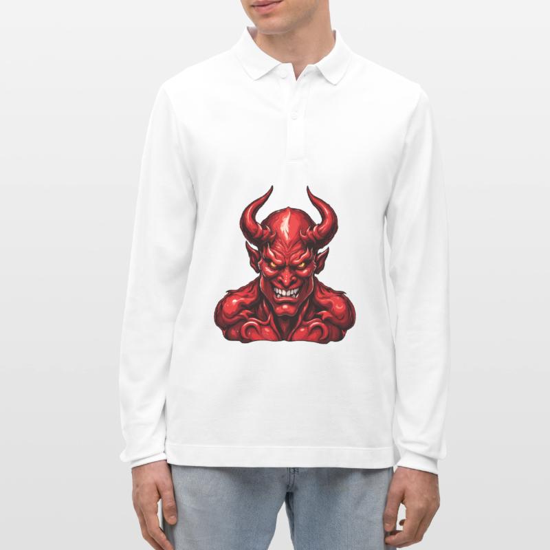Devil / Hell / Horror / Devilish / Evil Stanley/Stella Organic Unisex Long-Sleeved Polo Shirt Prepster