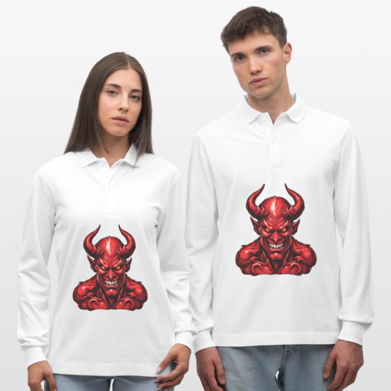 Devil / Hell / Horror / Devilish / Evil Stanley/Stella Organic Unisex Long-Sleeved Polo Shirt Prepster