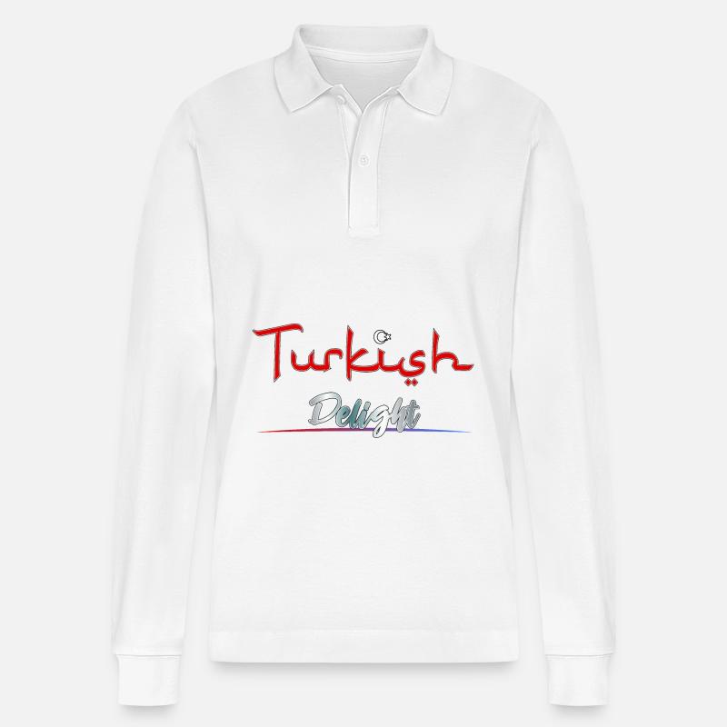 Turkish Delight - Stanley/Stella Unisex Bio-Langarm-Poloshirt Prepster - Weiß