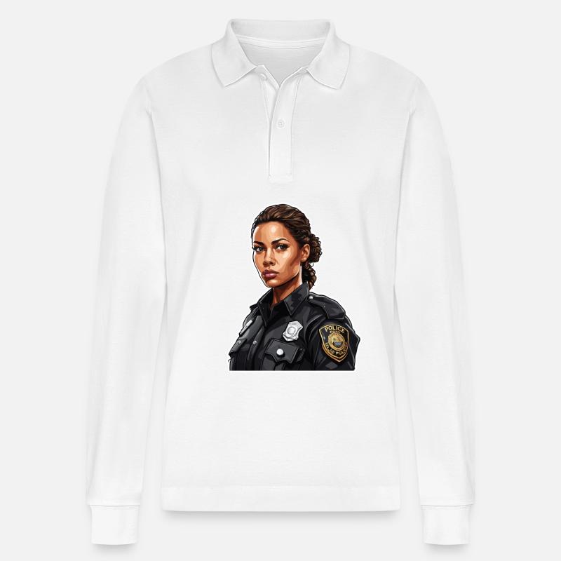 Polizei / Einsatz / Beruf / Job / Einsatzkräfte - Stanley/Stella Unisex Bio-Langarm-Poloshirt Prepster - Weiß