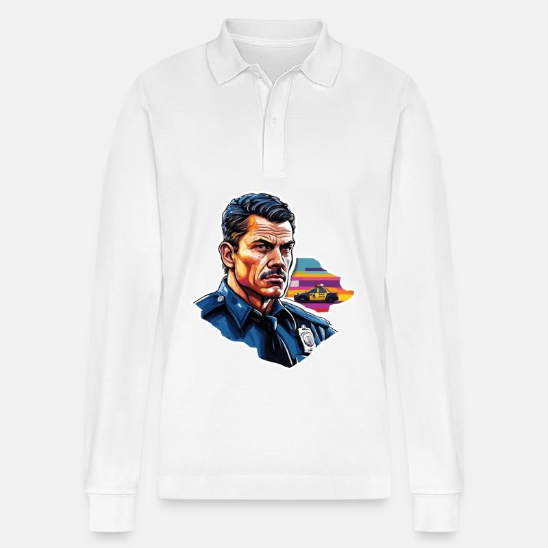 Polizei / Einsatz / Beruf / Job / Einsatzkräfte - Stanley/Stella Unisex Bio-Langarm-Poloshirt Prepster - Weiß