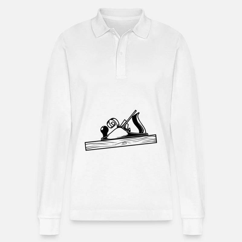 Schreiner Hobel Design - Stanley/Stella Unisex Bio-Langarm-Poloshirt Prepster - Weiß
