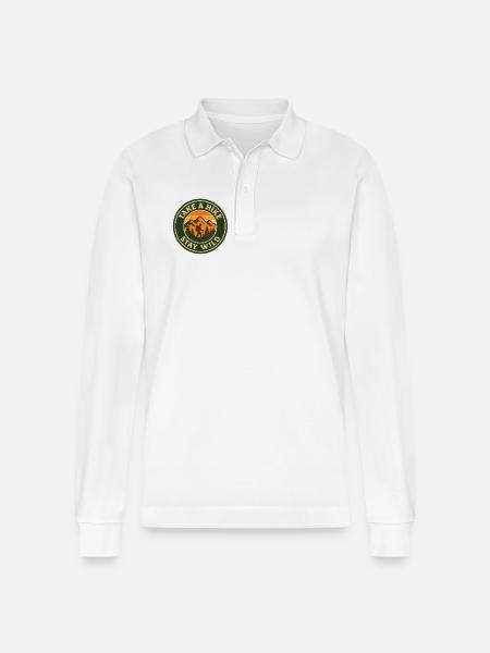 Take A Hike - Stay Wild - Stanley/Stella Unisex Bio-Langarm-Poloshirt Prepster - Weiß