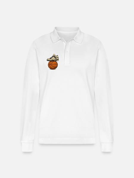 Sneaker Over Basketball Street Art - Stanley/Stella Organic Unisex Long-Sleeved Polo Shirt Prepster - white