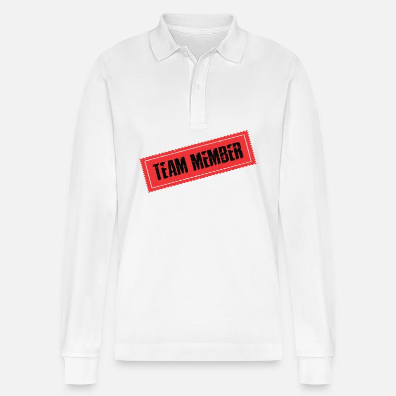 Team Mitglied - Stanley/Stella Unisex Bio-Langarm-Poloshirt Prepster - Weiß