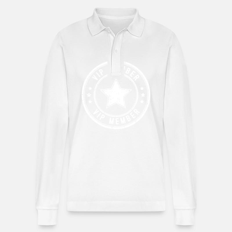 Vip Mitglied - Stanley/Stella Unisex Bio-Langarm-Poloshirt Prepster - Weiß