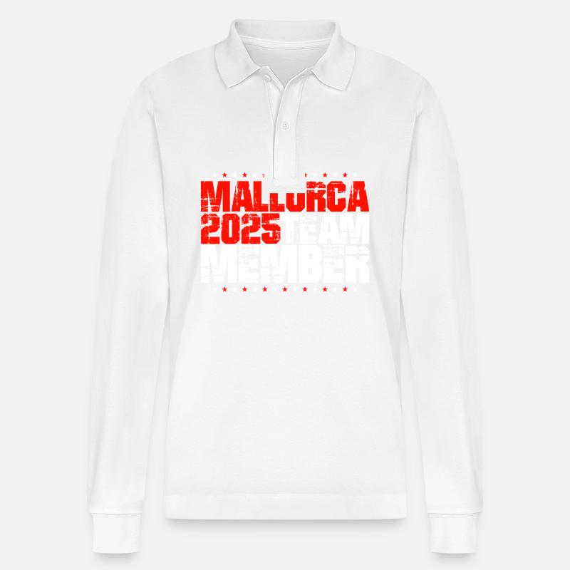 Majorque 2025 Équipe - Polo à manches longues bio PREPSTER Stanley/Stella Unisexe - blanc