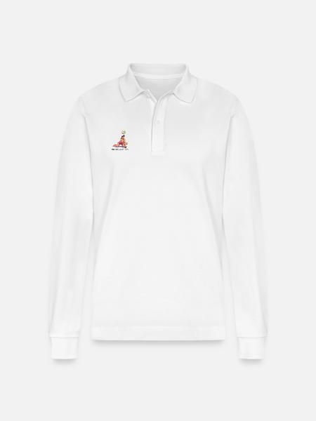 Beach volleyball player - Stanley/Stella Organic Unisex Long-Sleeved Polo Shirt Prepster - white
