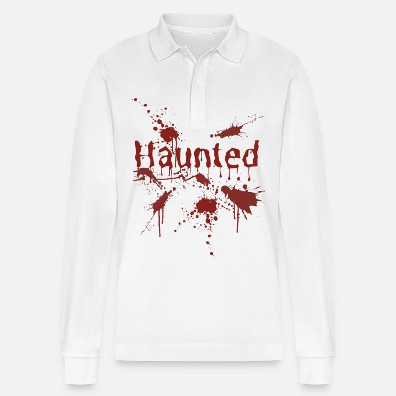 Haunted - Stanley/Stella Unisex Bio-Langarm-Poloshirt Prepster - Weiß