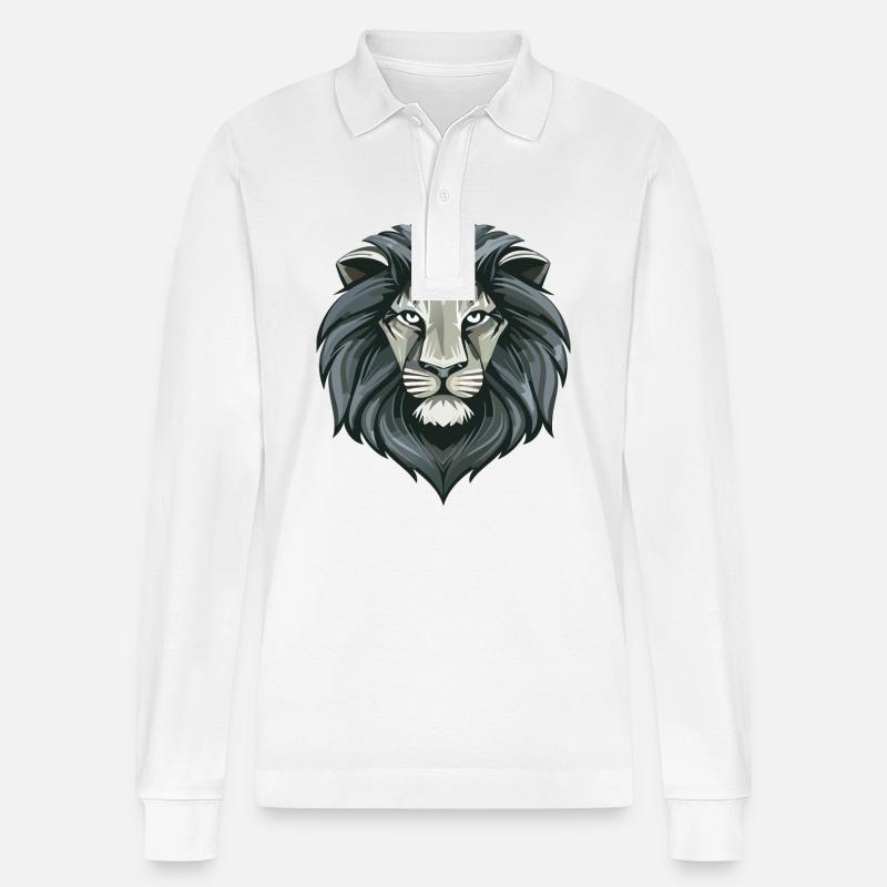 Löwe - Stanley/Stella Unisex Bio-Langarm-Poloshirt Prepster - Weiß
