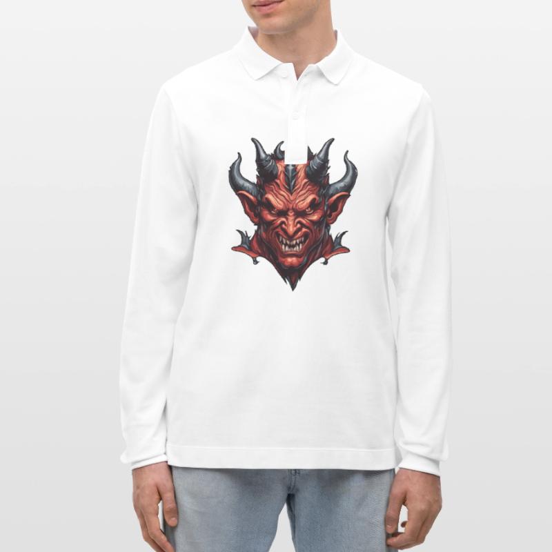 Devil / Hell / Horror / Devilish / Evil Stanley/Stella Organic Unisex Long-Sleeved Polo Shirt Prepster