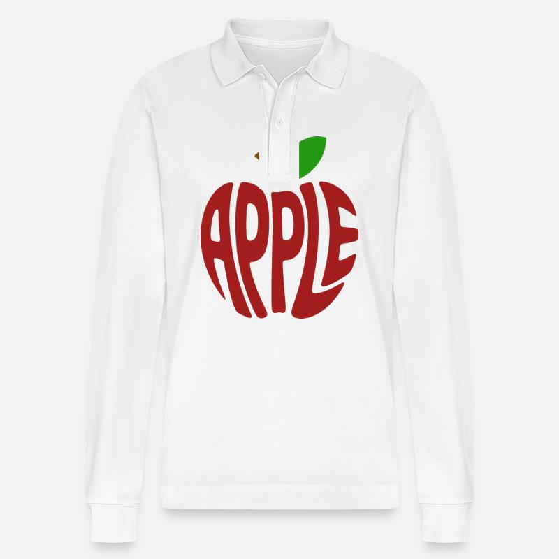 Pomme - Logo Cool Fruit - Polo à manches longues bio PREPSTER Stanley/Stella Unisexe - blanc