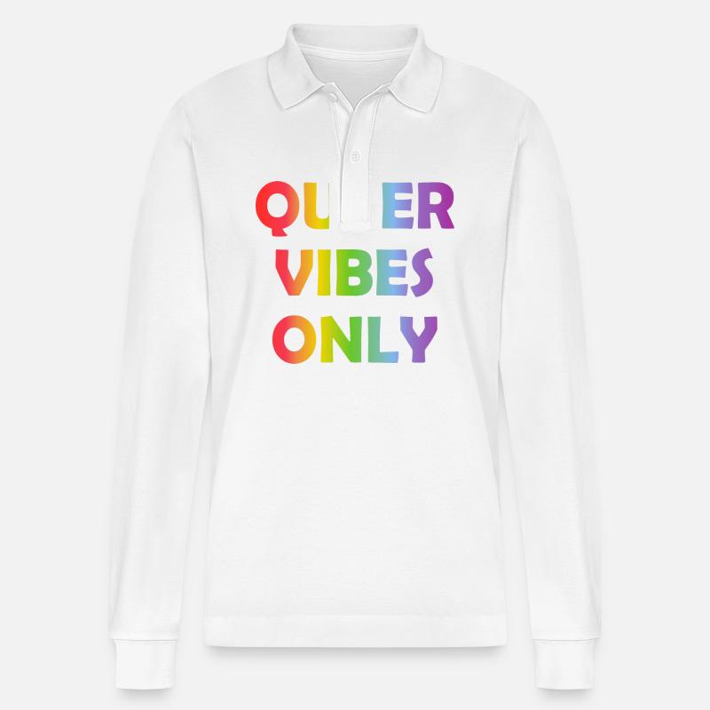 Nur queere Vibes - Stanley/Stella Unisex Bio-Langarm-Poloshirt Prepster - Weiß