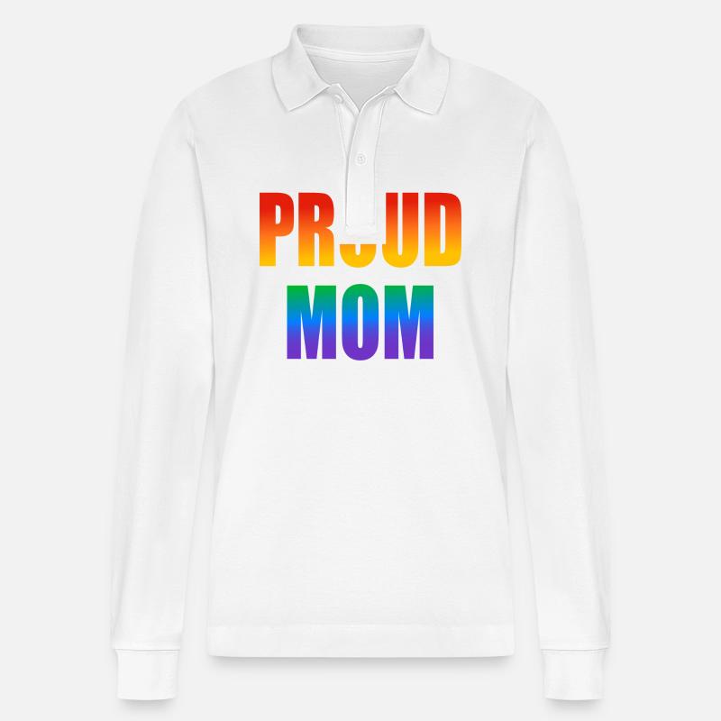 Stolze Mutter schwuler Regenbogen - Stanley/Stella Unisex Bio-Langarm-Poloshirt Prepster - Weiß