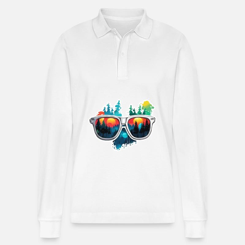 Sunglasses / Reflection / Forest / Reflection - Stanley/Stella Organic Unisex Long-Sleeved Polo Shirt Prepster - white
