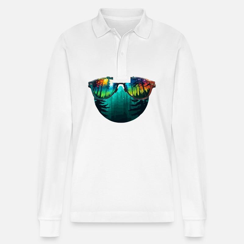 Sunglasses / Reflection / Forest / Reflection - Stanley/Stella Organic Unisex Long-Sleeved Polo Shirt Prepster - white